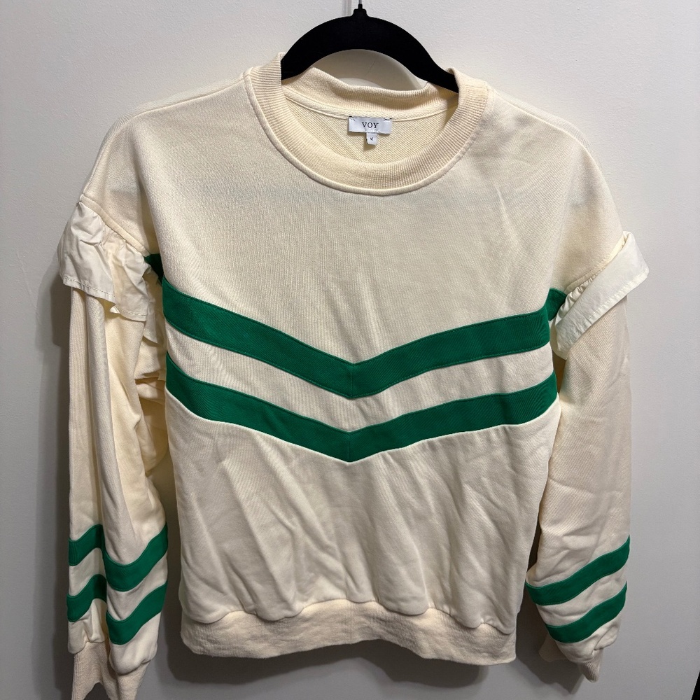 VOY Green Stripe Sweater
